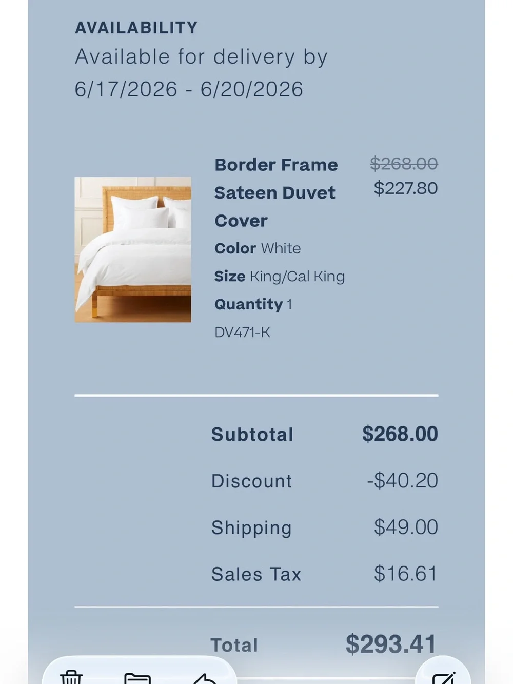 King White Border Frame Sateen Duvet Cover Serena and Lily